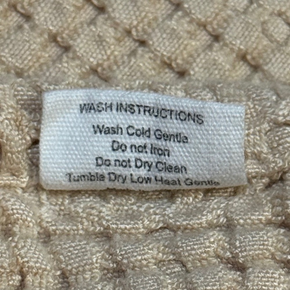 Bamboo Waffle Knit Baby Blanket Cream 32x32 Soft Cozy - Picture 3 of 4